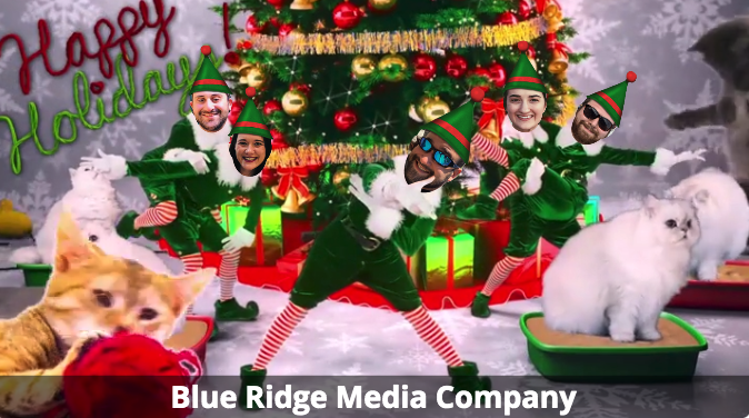 Blue Ridge Media Company team members getting in holiday season for their digital marketing campaign