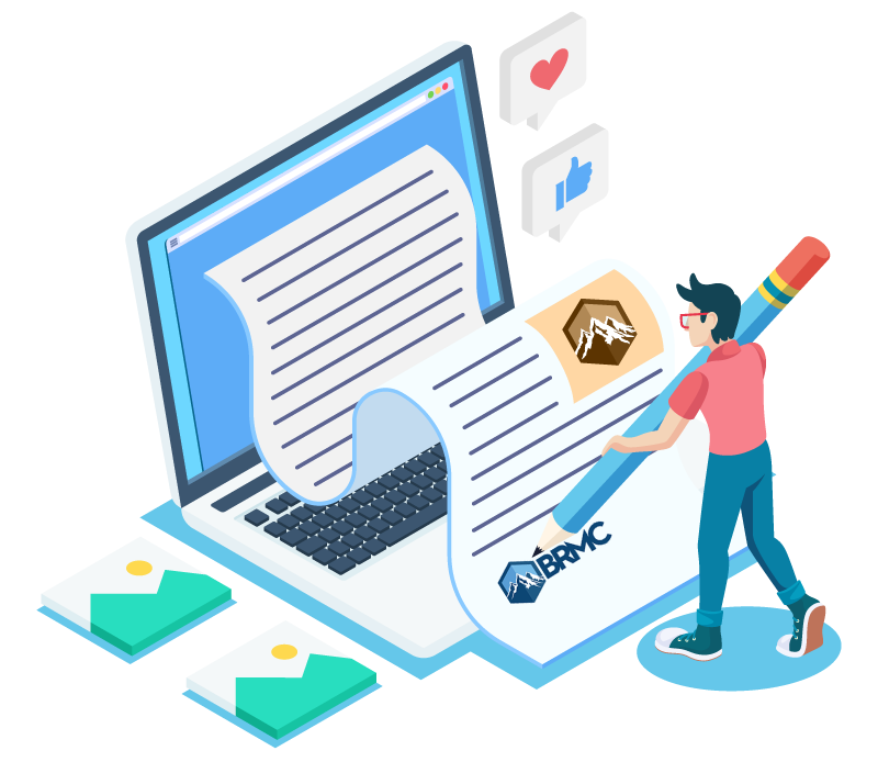 blogging using content management system like WordPress or Squarespace graphic